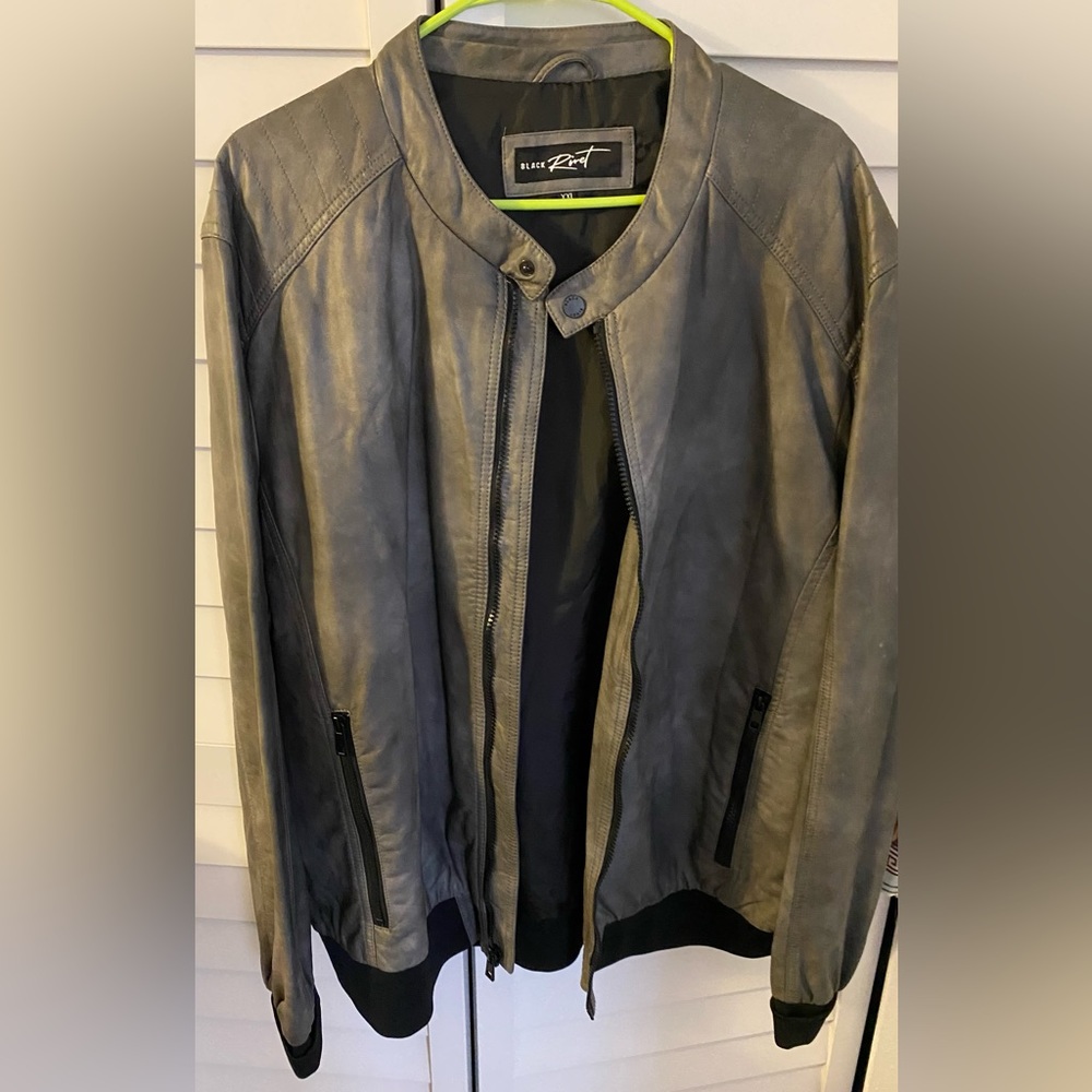 Black rivet biker jacket, XXL, GREY, brand new